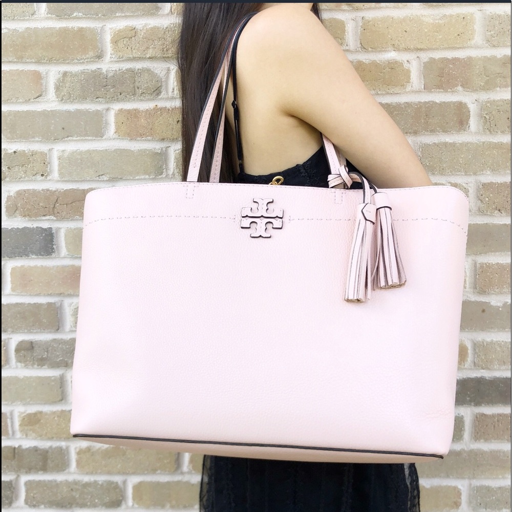 Gaby’sBags👜💕-Tory Burch  Leather Large Tote Pink - Picture 3 of 7